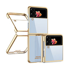 Handyhülle Hülle Crystal Hartschalen Tasche Schutzhülle H03 für Samsung Galaxy Z Flip4 5G Gold