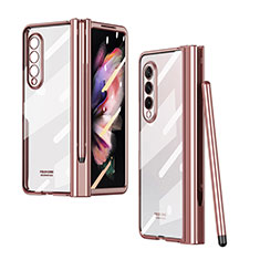 Handyhülle Hülle Crystal Hartschalen Tasche Schutzhülle H07 für Samsung Galaxy Z Fold4 5G Rosegold