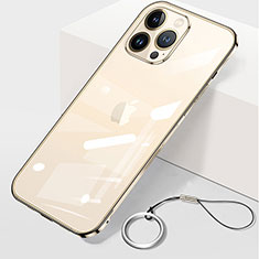 Handyhülle Hülle Crystal Hartschalen Tasche Schutzhülle H09 für Apple iPhone 14 Pro Max Gold