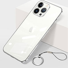 Handyhülle Hülle Crystal Hartschalen Tasche Schutzhülle H09 für Apple iPhone 14 Pro Max Silber