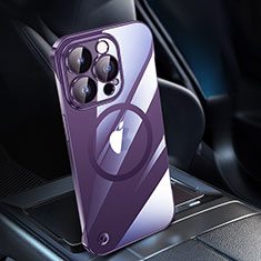 Handyhülle Hülle Crystal Hartschalen Tasche Schutzhülle mit Mag-Safe Magnetic Magnetisch für Apple iPhone 13 Pro Max Violett
