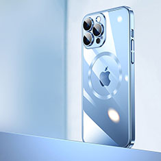 Handyhülle Hülle Crystal Hartschalen Tasche Schutzhülle mit Mag-Safe Magnetic Magnetisch für Apple iPhone 14 Pro Max Blau