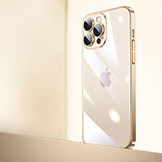 Handyhülle Hülle Crystal Hartschalen Tasche Schutzhülle QC2 für Apple iPhone 14 Pro Max Gold