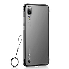 Handyhülle Hülle Crystal Hartschalen Tasche Schutzhülle S02 für Huawei P20 Schwarz