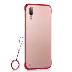 Handyhülle Hülle Crystal Hartschalen Tasche Schutzhülle S04 für Huawei P20 Rot