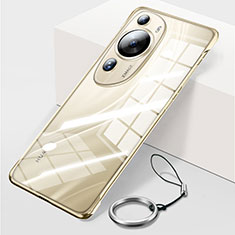 Handyhülle Hülle Crystal Rahmenlos Hartschalen Tasche Schutzhülle für Huawei P60 Art Gold