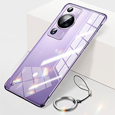 Handyhülle Hülle Crystal Rahmenlos Hartschalen Tasche Schutzhülle für Huawei P60 Pro Violett