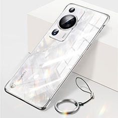 Handyhülle Hülle Crystal Rahmenlos Hartschalen Tasche Schutzhülle für Huawei P60 Silber