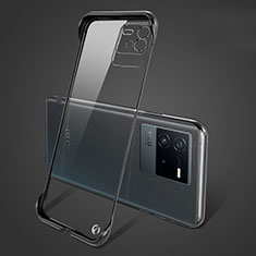 Handyhülle Hülle Crystal Rahmenlos Hartschalen Tasche Schutzhülle für Vivo iQOO Neo6 SE 5G Schwarz