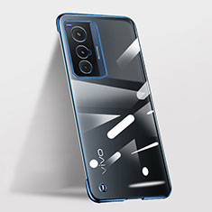 Handyhülle Hülle Crystal Rahmenlos Hartschalen Tasche Schutzhülle für Vivo X70 5G Blau