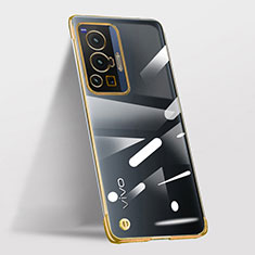Handyhülle Hülle Crystal Rahmenlos Hartschalen Tasche Schutzhülle für Vivo X70 Pro 5G Gold