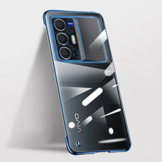 Handyhülle Hülle Crystal Rahmenlos Hartschalen Tasche Schutzhülle für Vivo X70 Pro+ Plus 5G Blau