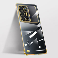 Handyhülle Hülle Crystal Rahmenlos Hartschalen Tasche Schutzhülle für Vivo X70 Pro+ Plus 5G Gold