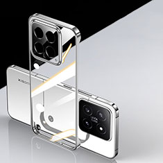 Handyhülle Hülle Crystal Rahmenlos Hartschalen Tasche Schutzhülle für Xiaomi Mi 14 5G Silber