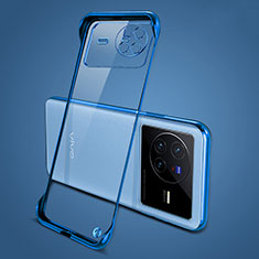 Handyhülle Hülle Crystal Rahmenlos Hartschalen Tasche Schutzhülle H01 für Vivo X80 5G Blau