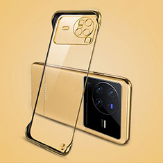 Handyhülle Hülle Crystal Rahmenlos Hartschalen Tasche Schutzhülle H01 für Vivo X80 Pro 5G Gold