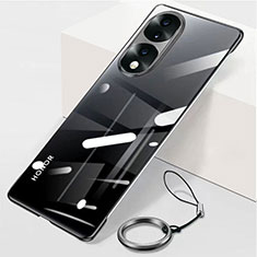 Handyhülle Hülle Crystal Rahmenlos Hartschalen Tasche Schutzhülle H04 für Huawei Honor 70 Pro+ Plus 5G Schwarz