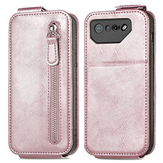 Handyhülle Hülle Flip Tasche Leder für Asus ROG Phone 7 Rosegold