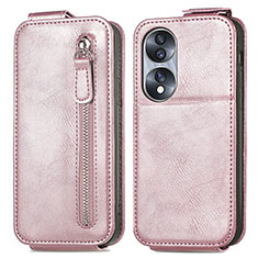 Handyhülle Hülle Flip Tasche Leder für Huawei Honor 70 5G Rosegold