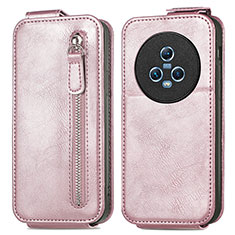 Handyhülle Hülle Flip Tasche Leder für Huawei Honor Magic5 5G Rosegold