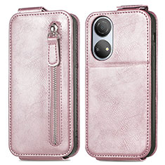 Handyhülle Hülle Flip Tasche Leder für Huawei Honor X7 Rosegold