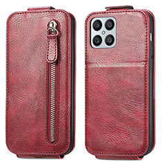 Handyhülle Hülle Flip Tasche Leder für Huawei Honor X8 4G Rot