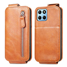 Handyhülle Hülle Flip Tasche Leder für Huawei Honor X8a 5G Braun
