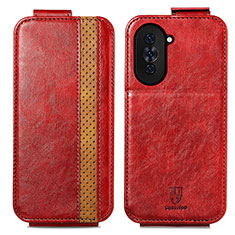 Handyhülle Hülle Flip Tasche Leder für Huawei Nova 10 Pro Rot