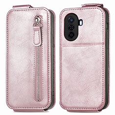 Handyhülle Hülle Flip Tasche Leder für Huawei Nova Y70 Rosegold