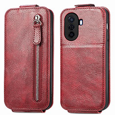 Handyhülle Hülle Flip Tasche Leder für Huawei Nova Y70 Rot