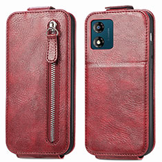 Handyhülle Hülle Flip Tasche Leder für Motorola Moto E13 Rot