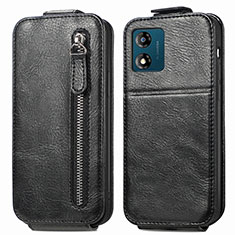 Handyhülle Hülle Flip Tasche Leder für Motorola Moto E13 Schwarz