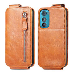 Handyhülle Hülle Flip Tasche Leder für Motorola Moto Edge 30 5G Braun