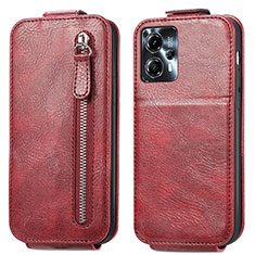 Handyhülle Hülle Flip Tasche Leder für Motorola Moto G23 Rot