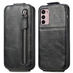 Handyhülle Hülle Flip Tasche Leder für Motorola Moto G42 Schwarz