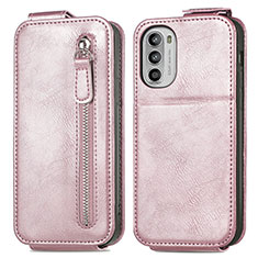 Handyhülle Hülle Flip Tasche Leder für Motorola MOTO G52 Rosegold