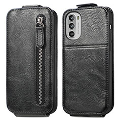 Handyhülle Hülle Flip Tasche Leder für Motorola MOTO G52 Schwarz