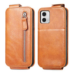 Handyhülle Hülle Flip Tasche Leder für Motorola Moto G73 5G Braun