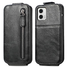 Handyhülle Hülle Flip Tasche Leder für Motorola Moto G73 5G Schwarz