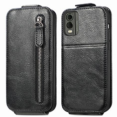 Handyhülle Hülle Flip Tasche Leder für Nokia C210 Schwarz