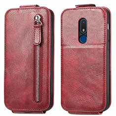 Handyhülle Hülle Flip Tasche Leder für Nokia C3 Rot