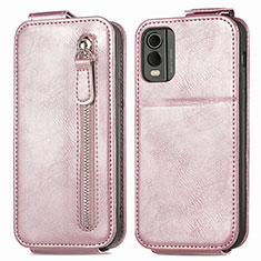 Handyhülle Hülle Flip Tasche Leder für Nokia C32 Rosegold