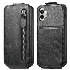 Handyhülle Hülle Flip Tasche Leder für Nothing Phone 2 Schwarz