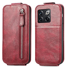 Handyhülle Hülle Flip Tasche Leder für OnePlus 10T 5G Rot