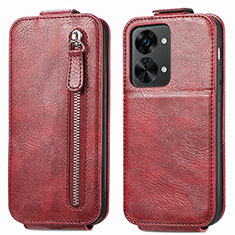 Handyhülle Hülle Flip Tasche Leder für OnePlus Nord 2T 5G Rot