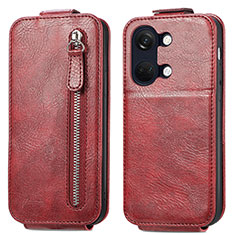 Handyhülle Hülle Flip Tasche Leder für OnePlus Nord 3 5G Rot