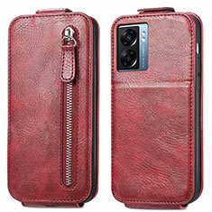 Handyhülle Hülle Flip Tasche Leder für OnePlus Nord N300 5G Rot