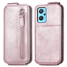 Handyhülle Hülle Flip Tasche Leder für Oppo A96 4G Rosegold