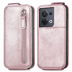 Handyhülle Hülle Flip Tasche Leder für Oppo Reno8 5G Rosegold