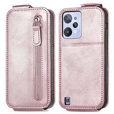 Handyhülle Hülle Flip Tasche Leder für Realme C31 Rosegold